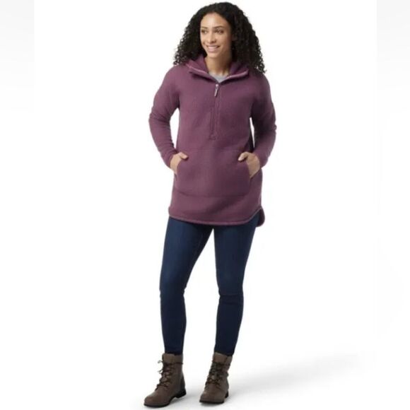Smartwool Women's $175 Size S Hudson Trail Fleece Poncho NWT Purple - Picture 10 of 11